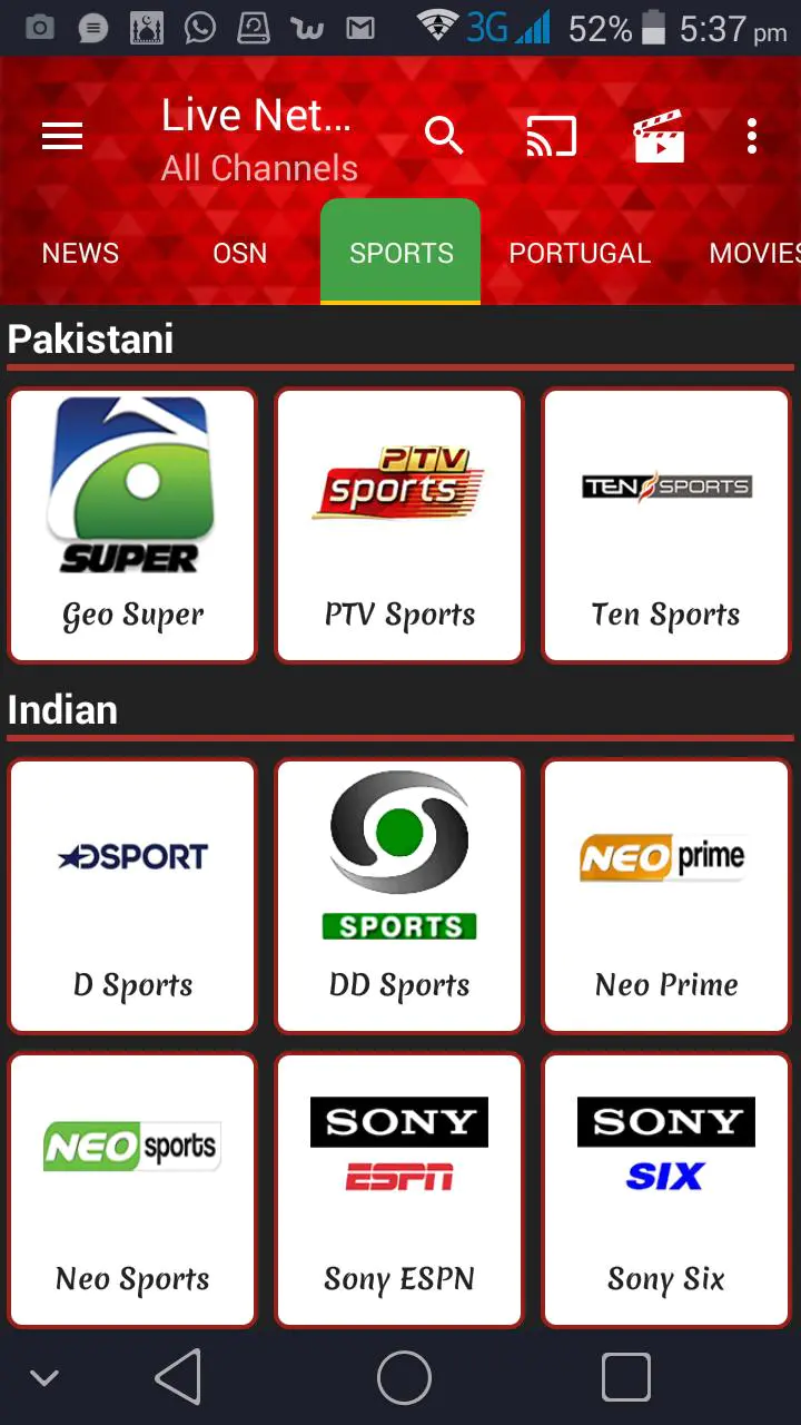 Net on sale livetv apk