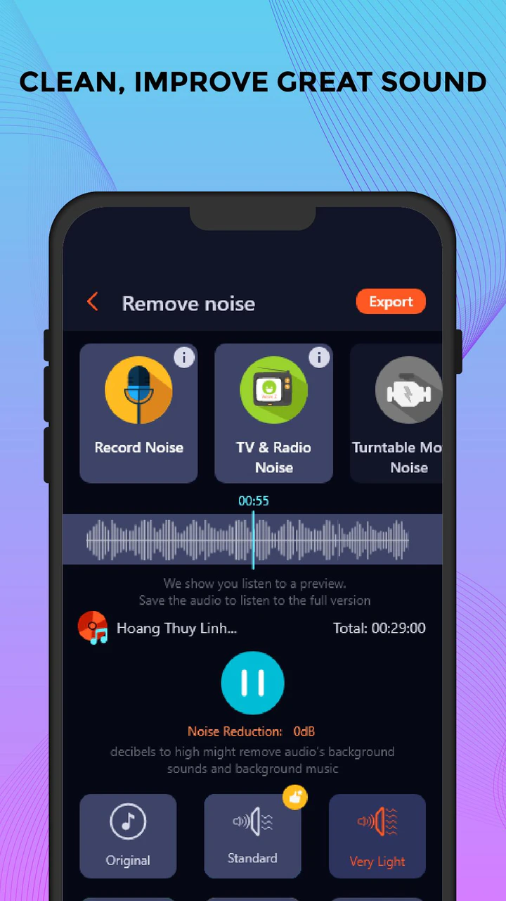 Скачать Убрать шум: Уменьшить шум mp3 MOD APK v1.1 для Android