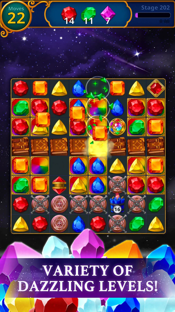 Скачать Jewels Magic: Mystery Match3 MOD APK v23.1012.00 для Android