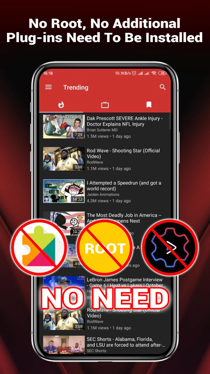 Скачать YouTube Vanced Official - Block All Ads For Tube Vanced MOD APK  v4.1.82.301 для Android