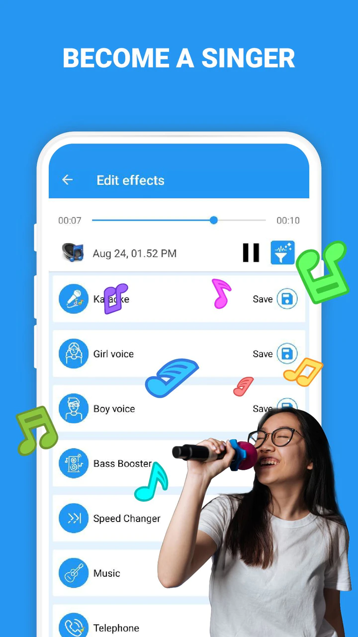 Скачать Voice Changer - аудио эффекты MOD APK v3.0.2 для Android